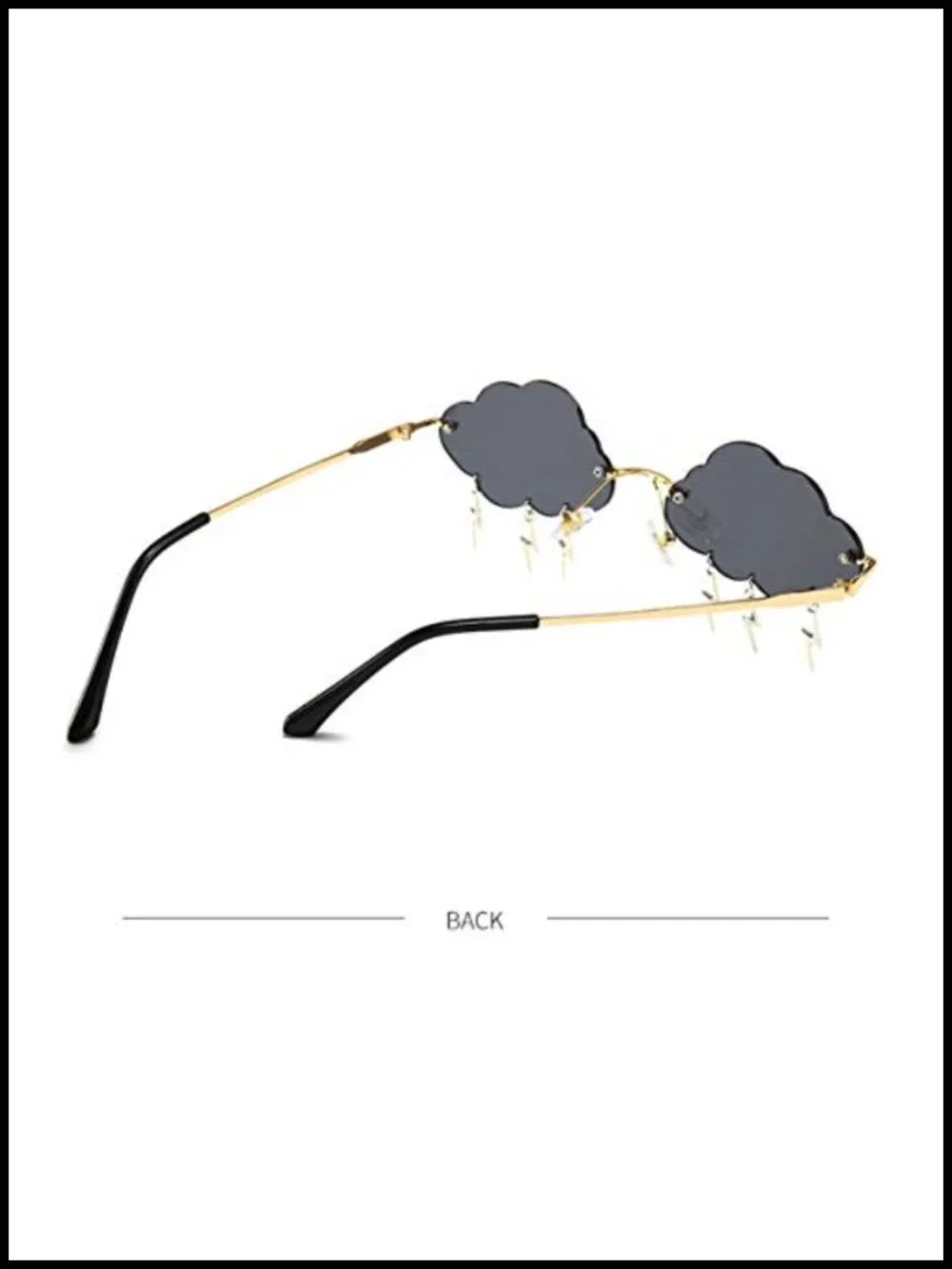 Rimless Wave Sunglasses Unisex Metal UV400 Shield Sun Glasses